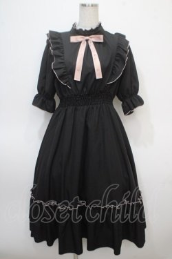 画像1: m petit by misako / NINA'SコラボAMハイショクメローワンピース S 中黒 Y-25-04-28-029-LO-OP-SZ-ZY