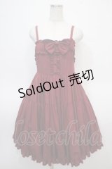 Physical Drop / 胸ギャザージャンパースカート  ワイン Y-25-04-28-032-LO-OP-SZ-ZY