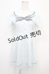 axes femme POETIQUE / リボン付セーラーワンピース M サックス Y-25-04-28-005-AX-OP-SZ-ZY
