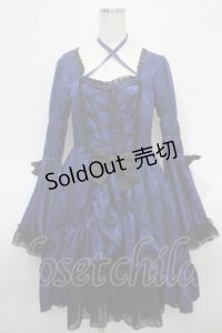ATELIER PIERROT / フィッシュテールジャガードドレス  ブルー Y-25-04-28-038-EL-OP-SZ-ZY