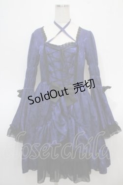 画像1: ATELIER PIERROT / フィッシュテールジャガードドレス  ブルー Y-25-04-28-038-EL-OP-SZ-ZY