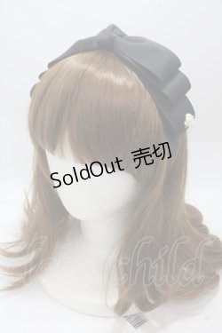 画像1: m petit by misako / NINA'sコラボ AM*NIリボンカチューシャ  中黒 Y-25-04-30-050-LO-AC-SZ-ZT422F004
