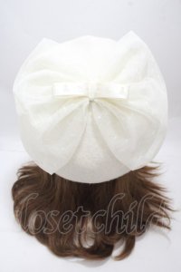 m petit by misako / AM*NIリボンベレー  中白 Y-25-04-30-052-LO-AC-SZ-ZY