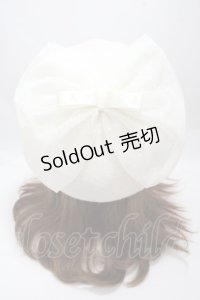 m petit by misako / AM*NIリボンベレー  中白 Y-25-04-30-052-LO-AC-SZ-ZY