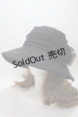 axes femme / コサージュ付きUVハット  黒 Y-25-04-30-053-AX-AC-SZ-ZY