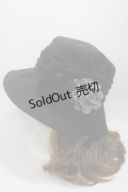 画像2: axes femme / コサージュ付きUVハット  黒 Y-25-04-30-053-AX-AC-SZ-ZY