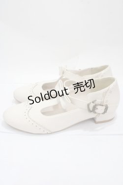 画像2: m petit by misako / リボンストラップパンプス L 中白 Y-25-04-30-058-LO-SH-SZ-ZY