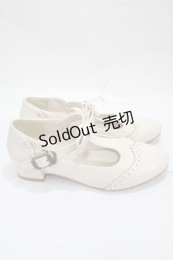 画像4: m petit by misako / リボンストラップパンプス L 中白 Y-25-04-30-058-LO-SH-SZ-ZY