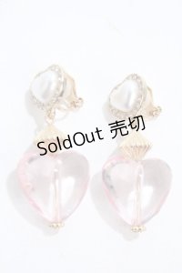 m petit by misako / AMハートイヤリング  中桃 Y-25-04-30-008-LO-AC-SZ-ZY