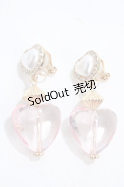 画像1: m petit by misako / AMハートイヤリング  中桃 Y-25-04-30-008-LO-AC-SZ-ZY
