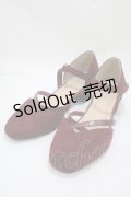 axes femme / 刺繍入りパンプス L ワイン Y-25-04-30-059-AX-SH-SZ-ZY