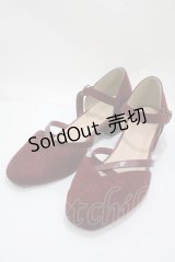 axes femme / 刺繍入りパンプス L ワイン Y-25-04-30-059-AX-SH-SZ-ZY