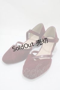 axes femme / 刺繍入りパンプス L ワイン Y-25-04-30-059-AX-SH-SZ-ZY