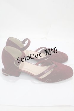 画像4: axes femme / 刺繍入りパンプス L ワイン Y-25-04-30-059-AX-SH-SZ-ZY