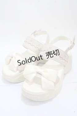 画像1: m petit by misako / リボンスニーカーサンダル M 中白 Y-25-04-30-061-LO-SH-SZ-ZY