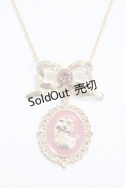 画像1: m petit by misako / AM*NIリボンネックレス  中桃 Y-25-04-30-009-LO-AC-SZ-ZY