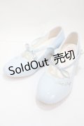 Sheep Puff / ロゴプリントリボンパンプス 38 サックス Y-25-04-30-063-LO-SH-SZ-ZY