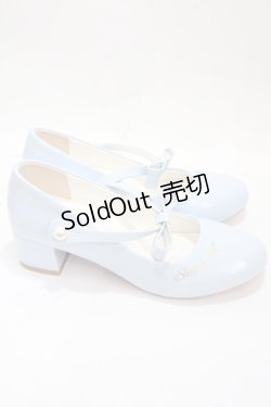 画像4: Sheep Puff / ロゴプリントリボンパンプス 38 サックス Y-25-04-30-063-LO-SH-SZ-ZY
