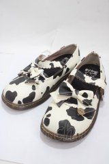 Sheep Puff / アニマル柄シューズ 38 オフ×黒 Y-25-04-30-064-LO-SH-SZ-ZY