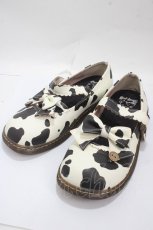 画像1: Sheep Puff / アニマル柄シューズ 38 オフ×黒 Y-25-04-30-064-LO-SH-SZ-ZTK034 (1)