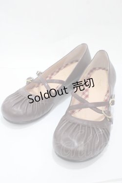 画像1: あしながおじさん / ギャザーストラップパンプス 23 ワイン Y-25-04-30-069-PU-SH-SZ-ZT-K022