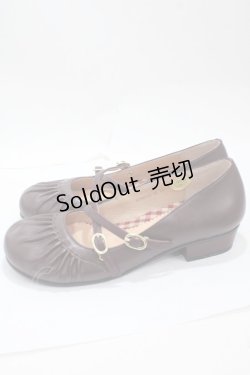 画像2: あしながおじさん / ギャザーストラップパンプス 23 ワイン Y-25-04-30-069-PU-SH-SZ-ZT-K022