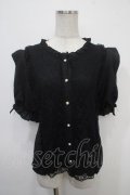 axes femme POETIQUE / レースブラウス M 黒 Y-25-04-30-072-AX-TO-SZ-ZY
