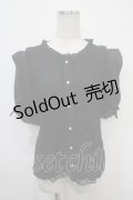 axes femme POETIQUE / レースブラウス M 黒 Y-25-04-30-072-AX-TO-SZ-ZI