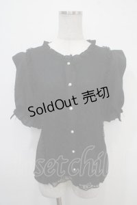 axes femme POETIQUE / レースブラウス M 黒 Y-25-04-30-072-AX-TO-SZ-ZI