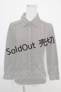 axes femme / 襟取り外しフリルブラウス M 茶 Y-25-04-30-075-AX-BL-SZ-ZY