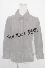 axes femme / 襟取り外しフリルブラウス M 茶 Y-25-04-30-075-AX-BL-SZ-ZY