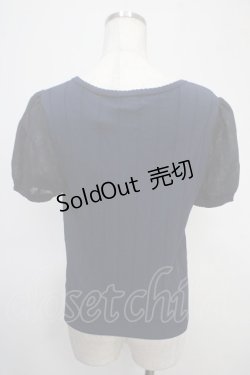 画像2: LODISPOTTO / シフォンスリーブ刺繍入りトップス M 紺 Y-25-04-30-080-LO-TO-SZ-ZY