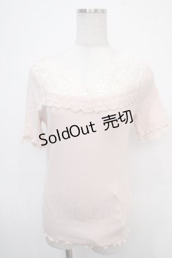画像1: axes femme / 透けレースVネックインナー  アワピンク Y-25-04-30-082-AX-TO-SZ-ZY