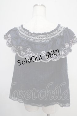 画像2: axes femme POETIQUE / 花刺繍オフショルトップス M 紺 Y-25-04-30-084-AX-TO-SZ-ZI