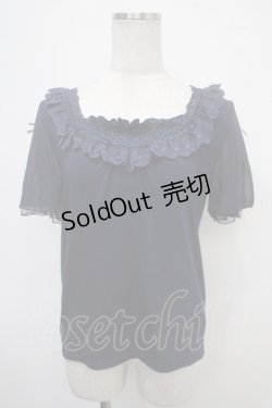 画像1: axes femme / 袖リボンプルオーバー M 紺 Y-25-04-30-087-AX-TO-SZ-ZY