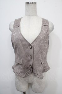 axes femme / ジャカードショートベスト M グレー Y-25-04-30-088-AX-TO-SZ-ZY