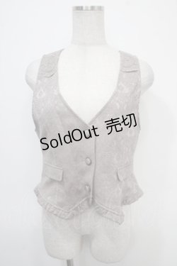 画像1: axes femme / ジャカードショートベスト M グレー Y-25-04-30-088-AX-TO-SZ-ZY