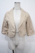 axes femme / ジャガードボレロジャケット M ベージュ Y-25-04-30-090-AX-TO-SZ-ZY