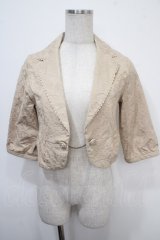 axes femme / ジャガードボレロジャケット M ベージュ Y-25-04-30-090-AX-TO-SZ-ZY