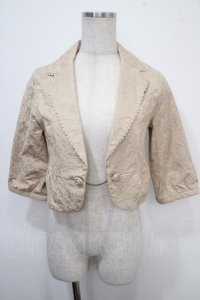 axes femme / ジャガードボレロジャケット M ベージュ Y-25-04-30-090-AX-TO-SZ-ZY