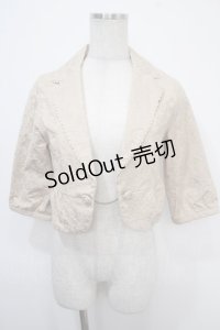 axes femme / ジャガードボレロジャケット M ベージュ Y-25-04-30-090-AX-TO-SZ-ZT058