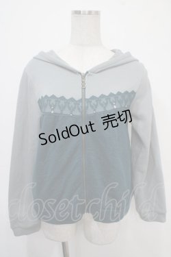 画像1: axes femme / 裏起毛レースパーカー M グリーン Y-25-04-30-091-AX-TO-SZ-ZI