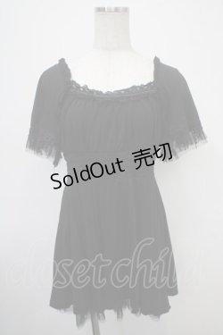 画像1: Ozz oneste / ウエストシャーリングプリーツチュニ  黒 Y-25-04-30-092-OO-TO-SZ-ZY