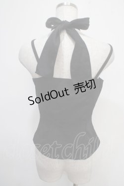 画像2: Na+H / 楊柳ガーゼホルターフリルキャミソール  黒 Y-25-04-30-101-PU-TO-SZ-ZY