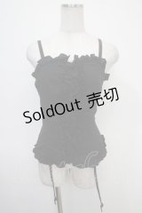Na+H / ガーター付きフリルビスチェ  黒 Y-25-04-30-102-PU-TO-SZ-ZY