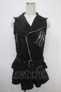 ACDC RAG / ノースリーブライダース風ワンピース  黒 Y-25-04-30-103-PU-OP-SZ-ZY