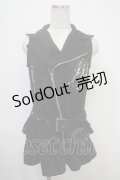 ACDC RAG / ノースリーブライダース風ワンピース  黒 Y-25-04-30-103-PU-OP-SZ-ZY