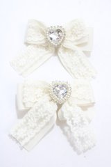 m petit by misako / ヘアクリップ2点セット  濃白 Y-25-04-30-016-LO-AC-SZ-ZY