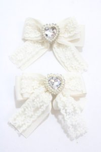 m petit by misako / ヘアクリップ2点セット  濃白 Y-25-04-30-016-LO-AC-SZ-ZY