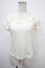 Emily Temple cute / スカラップ刺繍パフカットソー  アイボリー Y-25-04-30-106-ET-TO-SZ-ZY